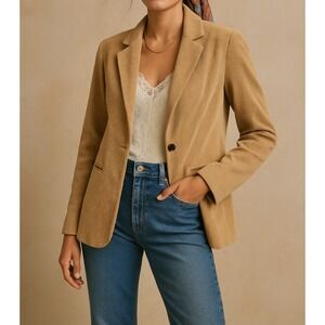 Stylish Tan Corduroy Blazer